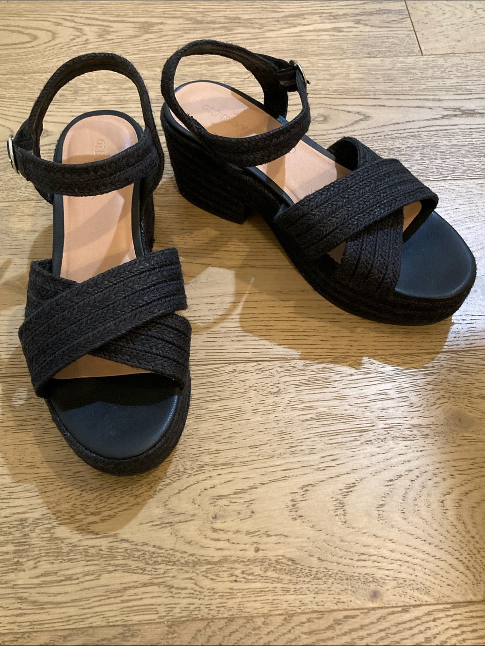 Old Navy 🟣 Size 9 Espadrille Cross-Strap Platform Sandals - New Without Box - Picture 2 of 10